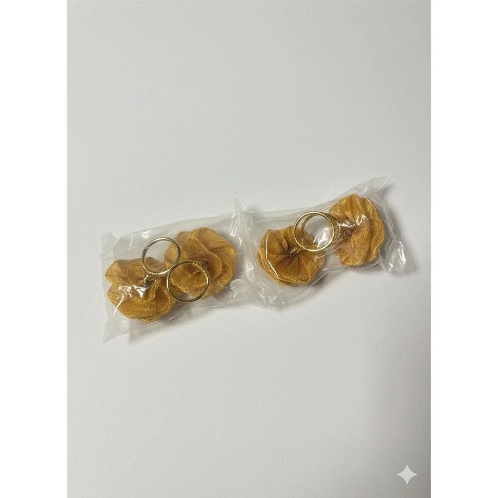 NWT! Pottery Barn Gold‎ Rose Napkin Rings Set of 4 Rustic Farmhouse Decor